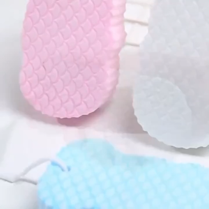 1pc Dual-Sided 3D Fish Scale Exfoliating Bath Sponge - Soft Foam Body Scrubber for Shower Easy to Clean & Quick Dry Skin Care Bathing Accessory with Hanging Design Perfect for Home Spa Experience