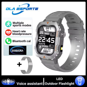 Ola Esporte New LED Flashlight Outdoor Sports SmartWatch 2025 For Women Watch Health Monitor GPS Waterproof Military Smartwatch
