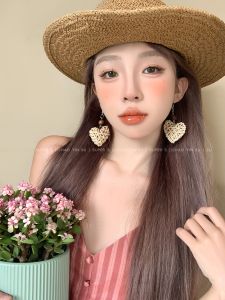 ต่างหูถักสไตล์โบฮีเมียน ต่างหูแบบห่วงสำหรับผู้หญิง ดีไซน์หวานๆ ดีไซน์ชาติพันธุ์แบบย้อนยุค ดีไซน์แบบป่า ต่างหูแบบห่วง