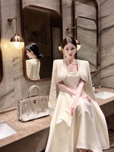 Elegant French Court Style Wrap Dress Womens Luxury Sensation Celebrity Class Set plus Size Beautiful Long Skirt Gown