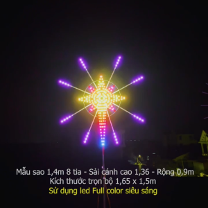 Sao noel mã S14 -8 ( 8 tia sáng ) đèn trang trí giáng sinh LED full color đa sắc màu - mới nhất 2025