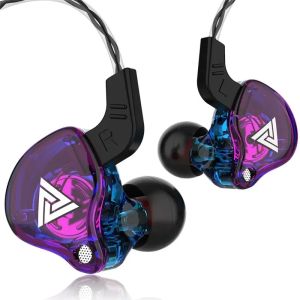 QKZ AK6 3.5mm In-Ear Wired Earphones HiFi Bass Noise Cancelling Headset with Mic for Mobile Phone Laptop PC