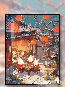 Handmade Cross Stitch Kit 2025 New Style Thread Embroidery Living Room Bedroom Full Stitch Rabbit Small Piece Self Embroidery