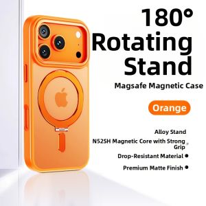 LINGKEN | Anti-Shock Magnetic Charging Stand Case for iPhone 17 Pro Transparent
