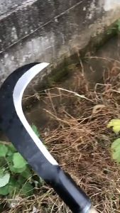 เคียวเหล็กแมงกานีสด้ามเหล็กดำขนาด30นิ้ว อเนกประสงค์ ใช้สำหรับ ตัดไม้ ตัดหญ้า ตัดแต่งกิ่งไม้ สวนกล้วย สวนปาล์ม สวนไผ่ เหล็ก SK-5เเท้  มีดแมเชเต้ถนนป่า มีดแมเชเต้ไม้