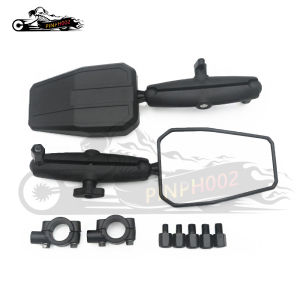 Pinph Motorcycle Multi-Angle Side Mirror Articulating Arm Mirror Mount And Clamp Type Clear Lens Universal