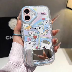 Cute Dog Line Stand Mobile Phone Case Compatible with Apple 16 Huawei Mate70 New Honor 300 Internet Famous Vivo S20 Women OPPO Reno14 Super Popular Xiaomi 15 Women Redmi K80