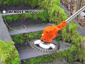 Mesin Potong Rumput Gendong dengan Kepala Sikat Pisau 6"/8" Bahan Kawat Baja dan Mata Bulat - Ideal untuk Trimming Rumput