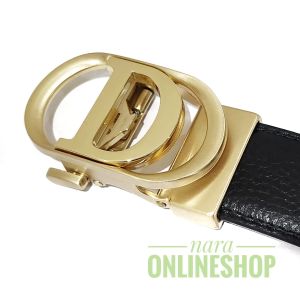Sabuk Gesper Ikat Pinggang Pria Model Rel Huruf D Gold