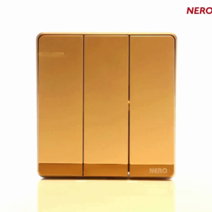 Decora Q71632-G 16AX250V~ 3 Gang 2 Way Switch With Fluorescent Locator - Gold