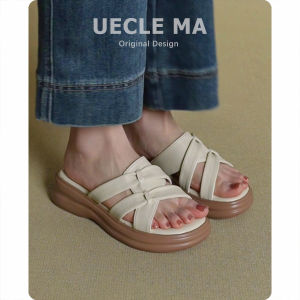 UECLE MA | Fashion Sheepskin Thick-Soled Slipper Womens Sandals