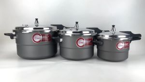 CYPRUZ Panci Presto Anti Lengket 8 Liter / Pengempuk Daging Cepat Anti Meledak / Hard Anodized Pressure Cooker Stainless PC-0408