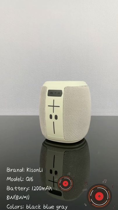 Kisonli Speaker Bluetooth Portable Super Bass Q16 1200mAh | Lazada ...