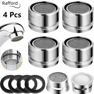 4 PCS Stainless Steel Kitchen Faucet Aerator Bathroom Faucets Aerators Replacement Parts with Gasket Sink for Kitchen Bathroom