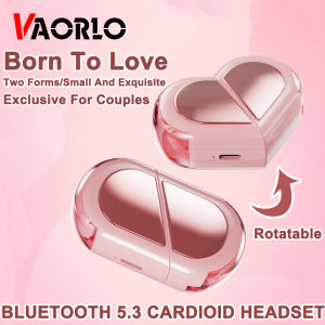 New Fashionable Bluetooth Wireless Headphone Heart Shaped TWS Headset Womens Heart Shaped In-Ear Earbuds Couple Earphone Presen
