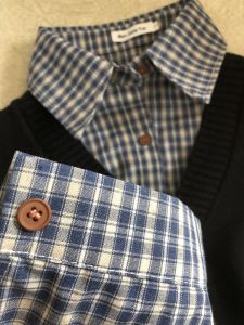 Retro Blue Plaid Womens Casual Open Cardigan Design Sun Protection Shirt Outerwear Spring Summer New Style Loose Fit Long Sleeve Polo Collar