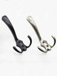 Black Single Wall Hook for Bathroom Closet Coat Hook Zinc Alloy Drilled Installation Chrome Plated Home Decorative Hardware