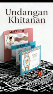 200 Undangan Sunatan Khitanan Model Elegan SR715-717