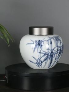 Airtight Sealing Tea Caddy Traditional Hand-painted Design