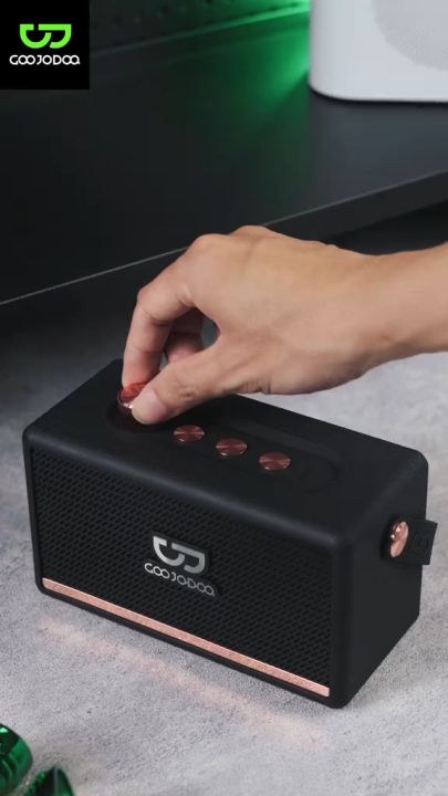 Goojodoq Loa Bluetooth phong cách 5.3 BT Kết nối không dây Hỗ trợ cuộc gọi rảnh tay Tăng cường Âm thanh âm trầm sâu