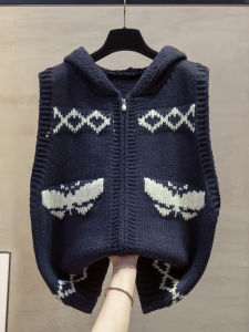 JIANDIYA | Hooded Zipper Knit Vest
