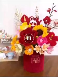 Combo 2 hộp trụ nhung đỏ cắm hoa cắm đào đôngdecor trang trí tết loại 1 cắm hoa đón may mắn