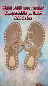 Womens Fashion Rubber Butterfly Flat Flip-Flop Sandals Made of Non-Slip and Waterproof Slip-on Sandals are Suitable for All Seasons 060523