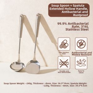 SIYUE | 316 Stainless Steel Long Handle Cooking Spatula