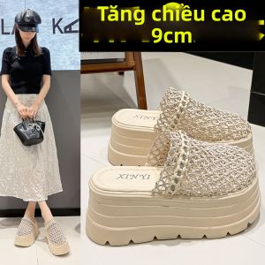 DINGMUYI | Dép Bệt Da Phong Cách Celeb 9cm