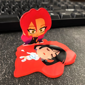 Alien Stage Mizi & Sua Q Version Acrylic Stand Red Base Two Anime Character Desktop Display Stand Anime Collection Gift