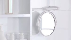 Super Bear Home กระจกแต่งหน้าติดผนัง กระจกติดผนังหมุนได้360องศา กระจกแต่งหน้าในห้องน้ำ กระจกติดห้องน้ำ ไม่ต้องเจาะผนัง