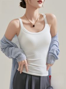 MiiOW | Áo ba lỗ không tay nữ dáng ôm có đệm ngực chống hở lưng áo lót ren quần áo công sở mùa hè 2025 chất liệu polyester