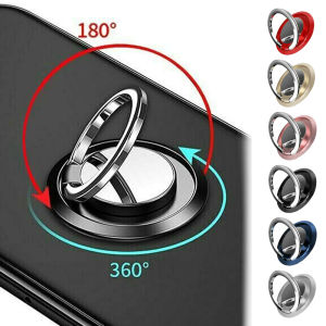 360 Degree Rotatable Spin Mobile Phone Ring Holder Magnetic Mount Phone Back Sticker Metal Finger Round Ring Stand for All Phone