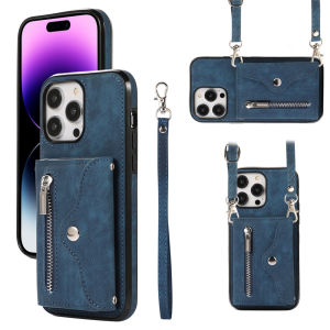 iPhone 16 pro Max Full Cover Protective Case with Card Slot Crossbody Arm Band Womens Style Multi-Card Holder Luxury Feel