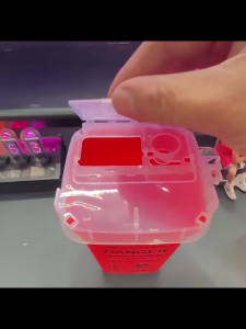 1L Sharps Collection Container Tattoo Needle Recycling Container Waste Box Tattoo Trash Can