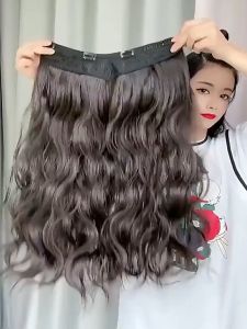 Ryuuta Wig Hair Clip Hair Extension Clip Hairclip Mermaid Wave U Shape Hitam Coklat 55 cm
