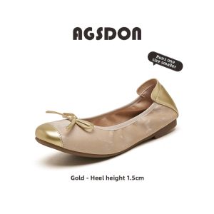 Agsdon | Ballet-inspired Egg Roll Flats Mary Jane Low Heel Shoes