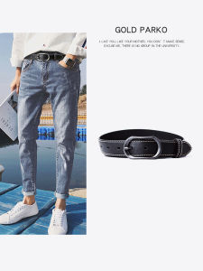GoldParko Mens Fashionable Narrow Belt with Needle Buckle Korean Style Youth Student Trendy Person Ins Work Pants Thin Belt