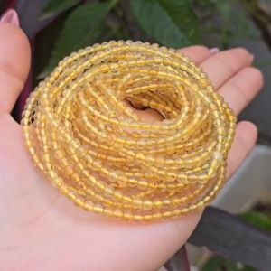 Q328 Chuỗi 3v Thạch Anh Tóc Vàng nhí cho Thổ và Kim - Phong Thuỷ TUDO P