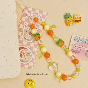 Creative Short New Year Mobile Phone Pendant Cute Gourd Shape Womens Handbag Accessory Anti-Loss Chain Fine Bead String