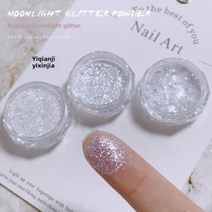 Nail Art Internet Celebrity Polarized Pure White Moonlight White Delicate Diamond Dust Pearl Mica Film Opal Pink Highlight Powder Brocade Powder