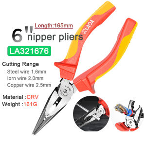 LAOA VDE Wire Cutters 6 7 8 Insulated Combination Diagonal Needle Nose Pliers Electrician Tool High Voltage Resistance