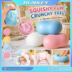 HLINKEY 3Pcs Crunchy Soap Squishy ASMR Bead Filled Slow Rising Stress Relief Fidget Toy Realistic Bar Soap Squeeze Toy For Office Desk School Relaxation