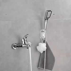 Kran Shower Set Kamar Mandi Air Panas Dingin Mixer Satu Paket Keran Stainless Komplit Stenlis Selang