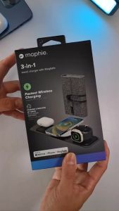 Đế sạc Mophie 3in1 travel - Black tích hợp magsafe hỗ trợ sạc nhanh - Bảo hành 2 năm 1 đổi 1 - Hàng chính hãng
