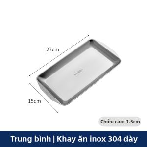 Misanbroo | Khay Thức Ăn Kim Loại Hình Chữ Nhật Phong Cách Công Nghiệp