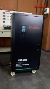 Stabilizer SAMOTO SMT12K3 12KVA 12000VA 10800w Stavolt Three Phase Servo. Garansi 3 Tahun PALET KAYU