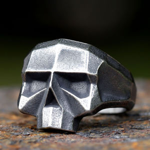 2023 Punk Rock Đầu Lâu Nhẫn Nam 316L Thép Không Gỉ Vintage Trang Sức Teen Bạn Trai Tặng Thời Trang Cưới Ban Nhạc Họa Tiết Đồng Hồ