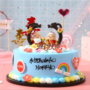 PAJANGAN Dewa Dewi Long Life Topper Cake Dewa Long Life Shou Gong Shou Po Pajangan Shou Gong Shou Po Pajangan Dewa Panjang Umur Pajangan Kakek Nenek