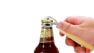 Portable Stainless Bottle Opener with wooden handle soda cup glass opener home tool office restaurant bar outdoor camping beach adventure